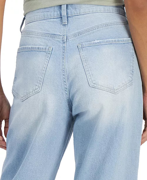 Celebrity Pink Juniors' High Rise Wide Leg Frayed Hem Jeans