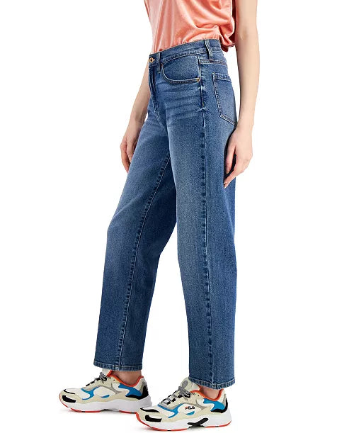 Smart denim style: Celebrity Pink gives it to you straight in these cool jeans that work into a wardrobe with ease.  Distressed detailing Imported Button and zipper closure at front fly; belt loops